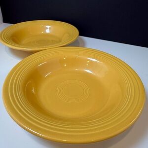 Fiesta Vintage 8 inch Yellow Bowls - Two